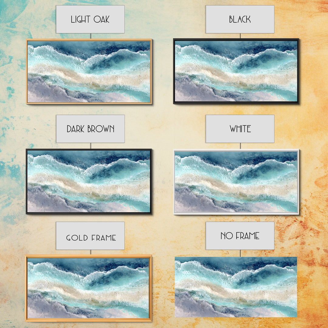 Calming Blue Ocean Wave Study Canvas Print, Bathroom Art, Printable Wall Art, Bathroom Decor, Spa, Bathroom Wall Decor, BAT-2x1-69