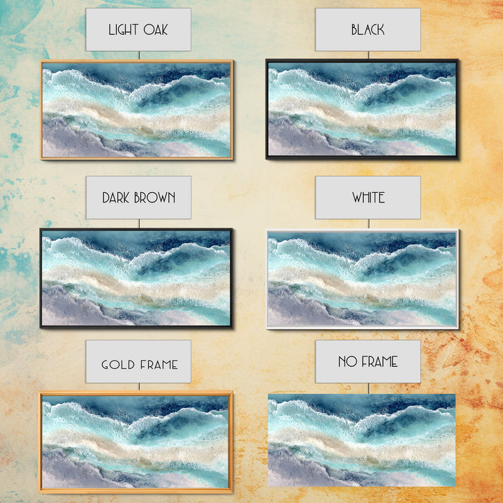 Calming Blue Ocean Wave Study Canvas Print, Bathroom Art, Printable Wall Art, Bathroom Decor, Spa, Bathroom Wall Decor, BAT-2x1-69