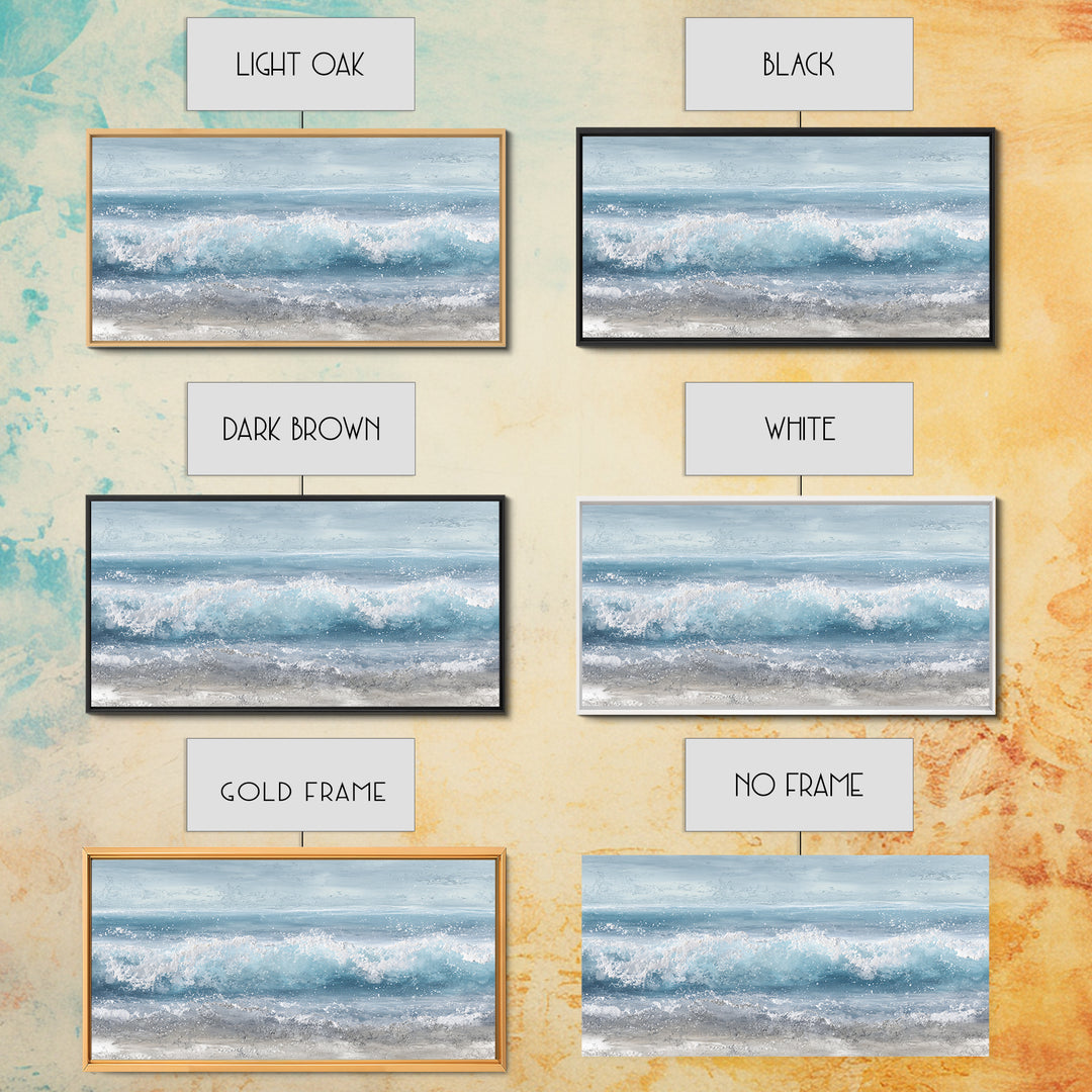 Calming Blue Ocean Wave Study Canvas Print, Bathroom Art, Printable Wall Art, Bathroom Decor, Spa, Bathroom Wall Decor, BAT-2x1-93
