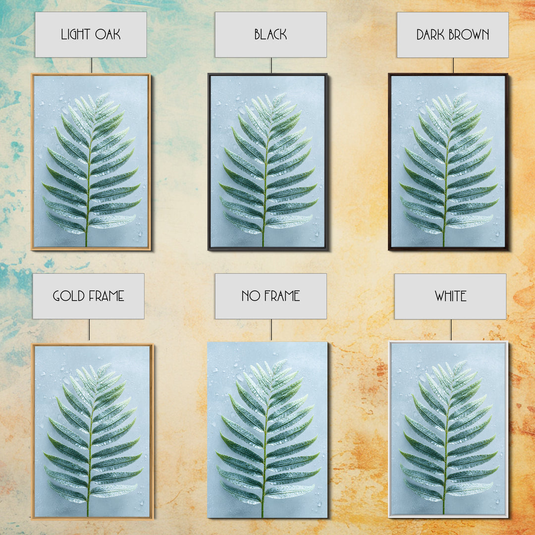 Green Fern Frond Closeup Framed Canvas Print, Bathroom Art, Fine Art Print, Bathroom Decor, Watercolor Art, Spa, Poster, BAT-2x3-18