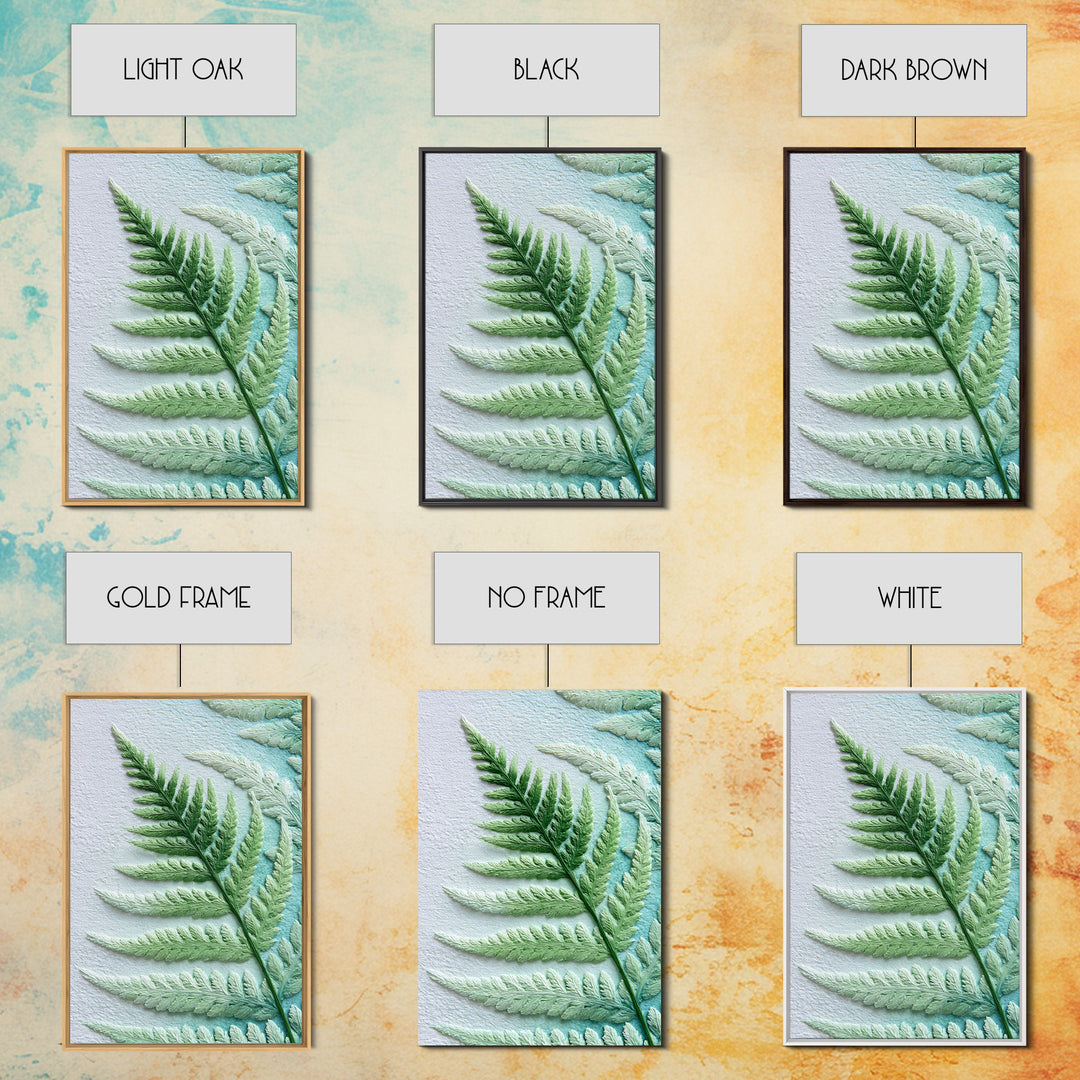 Green Fern Frond Closeup Framed Canvas Print, Bathroom Art, Fine Art Print, Bathroom Decor, Watercolor Art, Spa, Poster, BAT-2x3-42