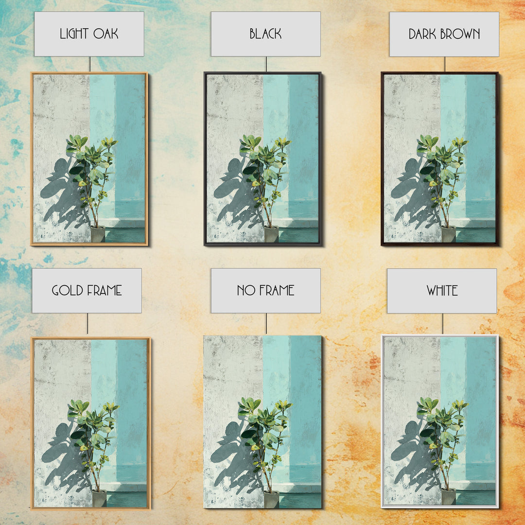 Sunlit Window Plant Shadow on Plaster Canvas Print, Bathroom Art, Boho Decor, Bathroom Decor, Fine Art, Spa, Printable, BAT-2x3-50