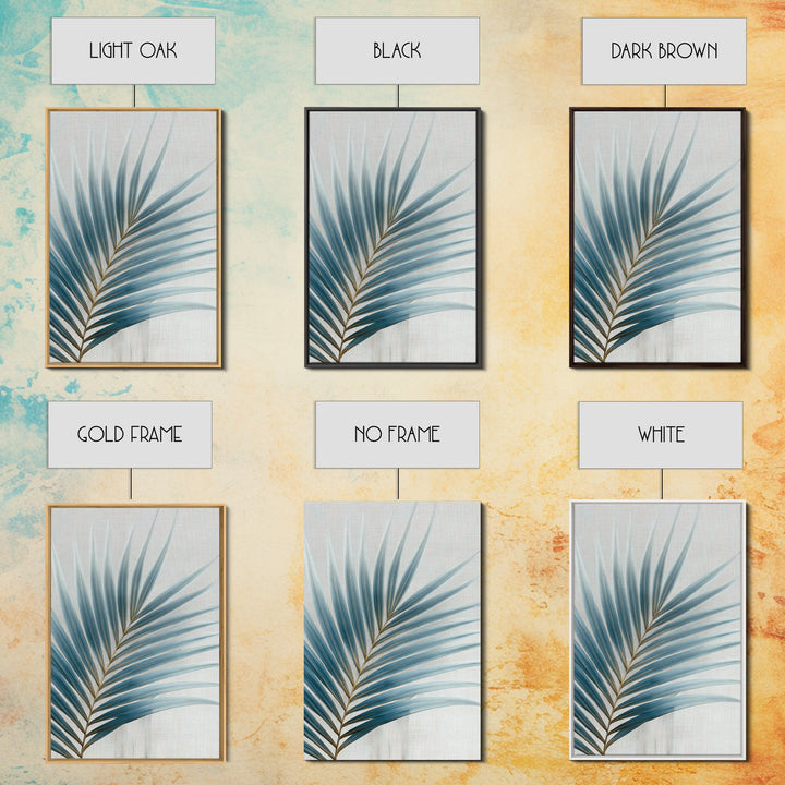 Simple Palm Frond on Off White Linen Framed Canvas Print, Bathroom Art, Bathroom Print, Bathroom Decor, Fine Art, Spa, BAT-2x3-55