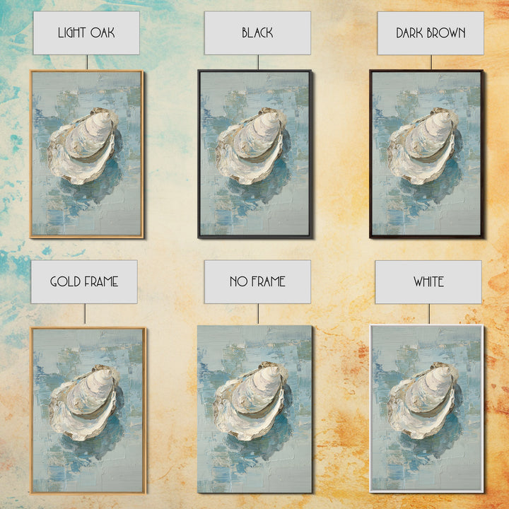 Oyster Shell Study Framed Canvas Print, Bathroom Art, Wall Decor, Bathroom Decor, Fine Art, Spa, Contemporary Art, Wall Art, BAT-2x3-6