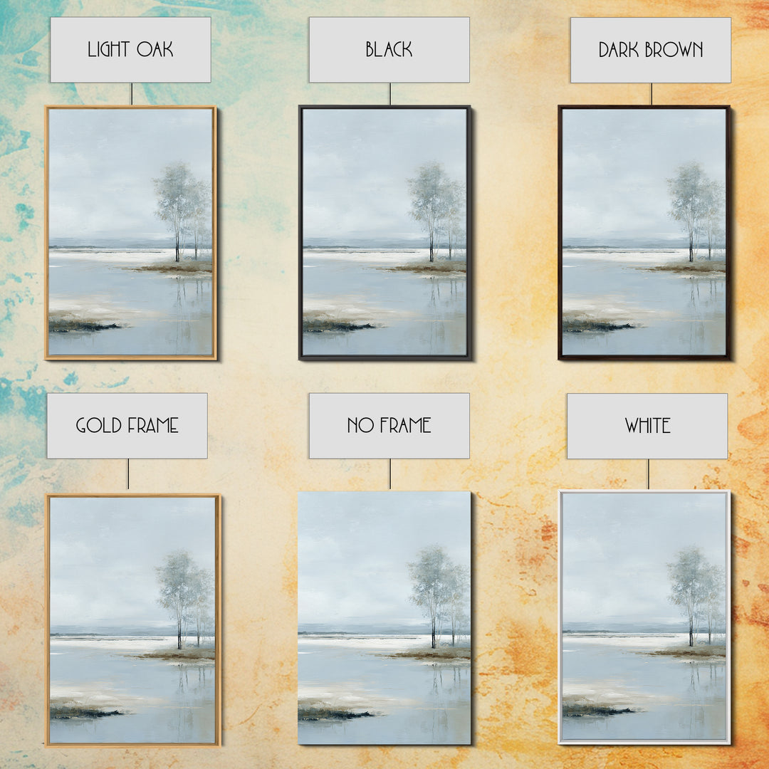 Misty Lake Scene Canvas Print, Bathroom Art, Poster, Bathroom Decor, Oil Painting, Spa, Digital Print, Dopamine Decor, BAT-2x3-65