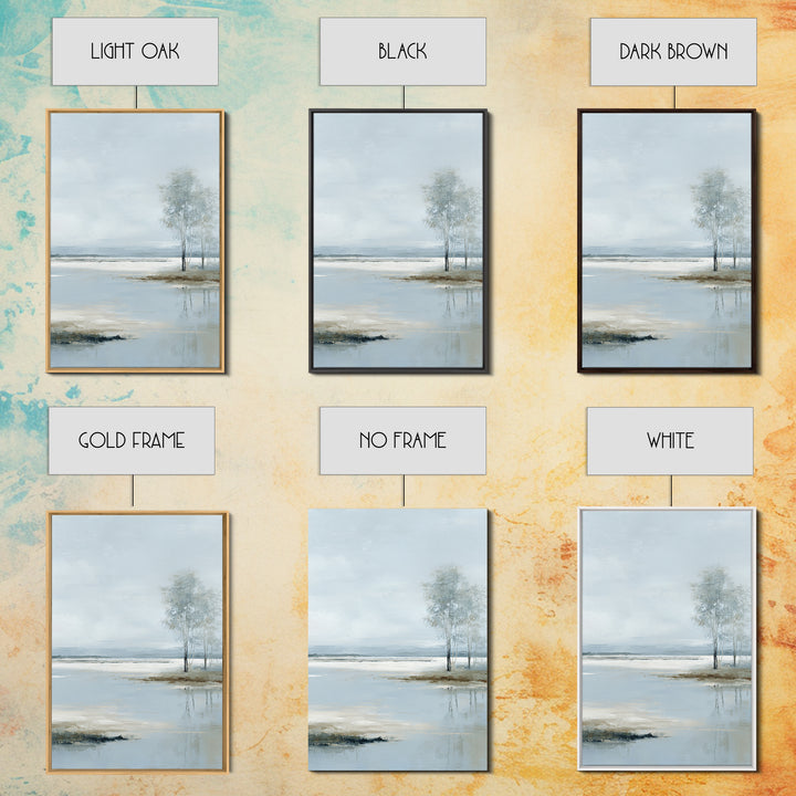 Misty Lake Scene Canvas Print, Bathroom Art, Poster, Bathroom Decor, Oil Painting, Spa, Digital Print, Dopamine Decor, BAT-2x3-65