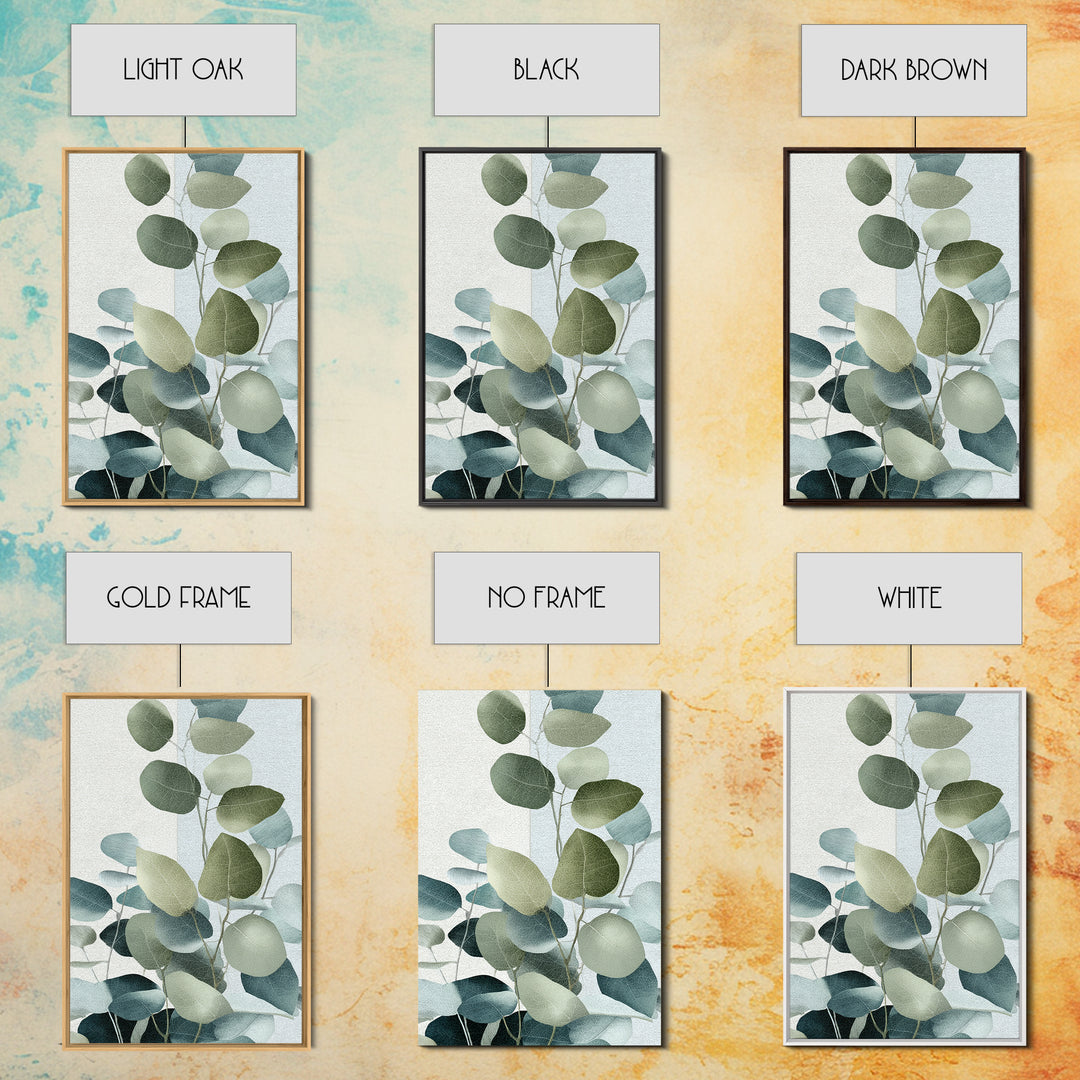 Spa Eucalyptus Branch Canvas Print, Bathroom Art, Contemporary Art, Bathroom Decor, Spa, Framed Wall Art, Dog Portrait, BAT-2x3-82