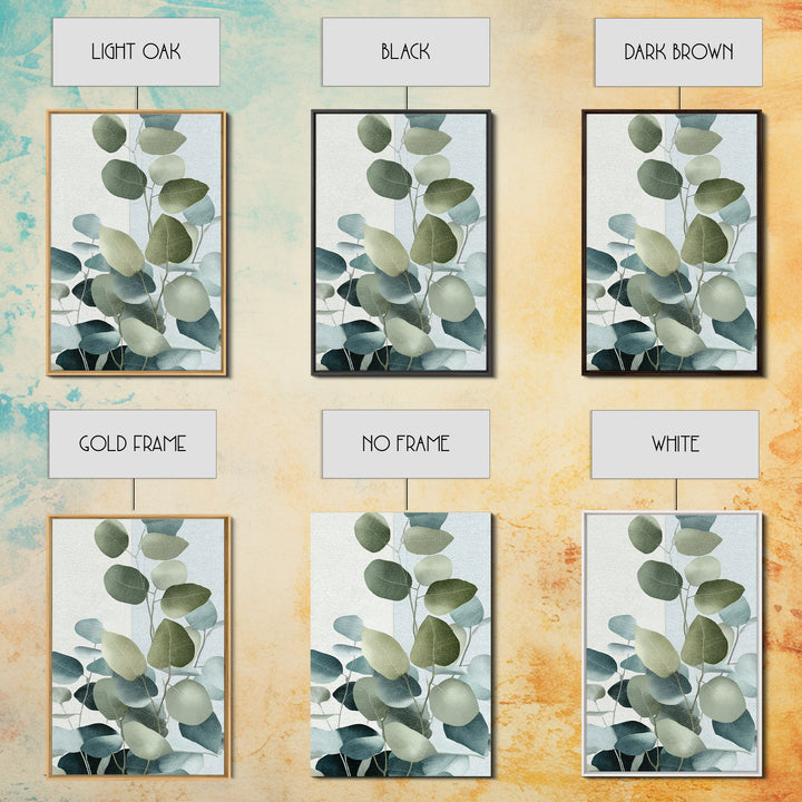 Spa Eucalyptus Branch Canvas Print, Bathroom Art, Contemporary Art, Bathroom Decor, Spa, Framed Wall Art, Dog Portrait, BAT-2x3-82