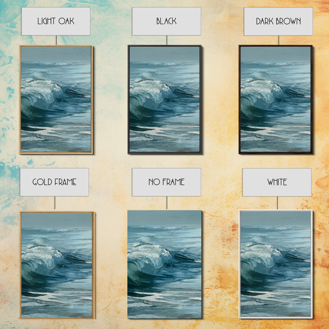 Calming Blue Ocean Wave Study Canvas Print, Bathroom Art, Art Print, Bathroom Decor, Fine Art, Spa, Custom Pet Portrait, BAT-2x3-9