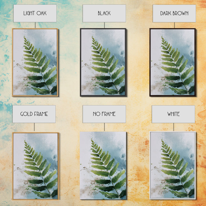 Green Fern Frond Closeup Framed Canvas Print, Bathroom Art, Home Decor, Bathroom Decor, Fine Art, Spa, Canvas Wall Art, BAT-2x3-90