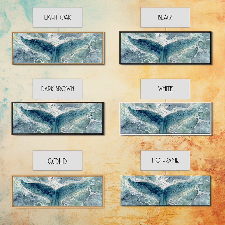 Watercolor Whale Tail Canvas Print, Bathroom Art, Fine Art Print, Bathroom Decor, Fine Art, Spa, Poster, Digital Art, BAT-3x1-31