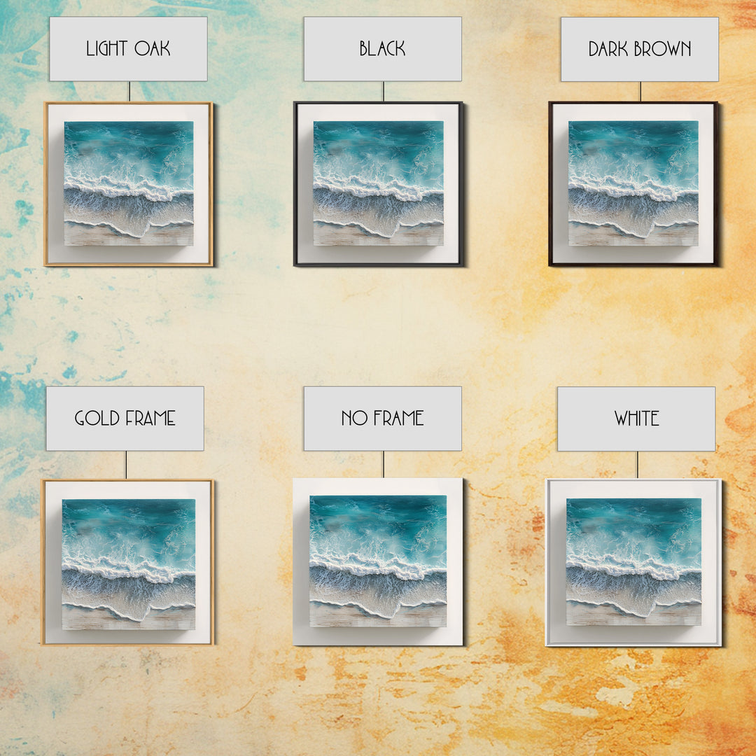 Aerial Turquoise Shoreline Canvas Print, Beach Art, Modern Decor, Coastal Decor, Fine Art, Shore, Home Decor, Wall Decor, BEA-1x1-25
