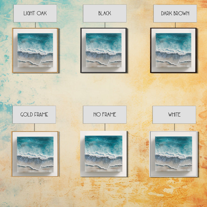 Aerial Turquoise Shoreline Canvas Print, Beach Art, Modern Decor, Coastal Decor, Fine Art, Shore, Home Decor, Wall Decor, BEA-1x1-25