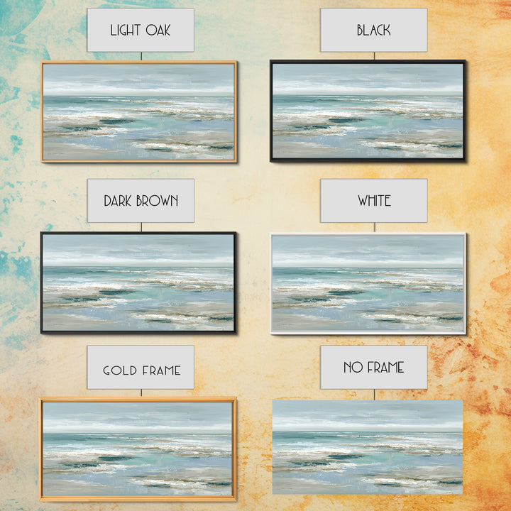 Seashell Collection Painted Like Natural Specimens Framed Canvas Print, Beach Art, Digital Wall Art, Coastal Decor, Shore, BEA-2x1-72