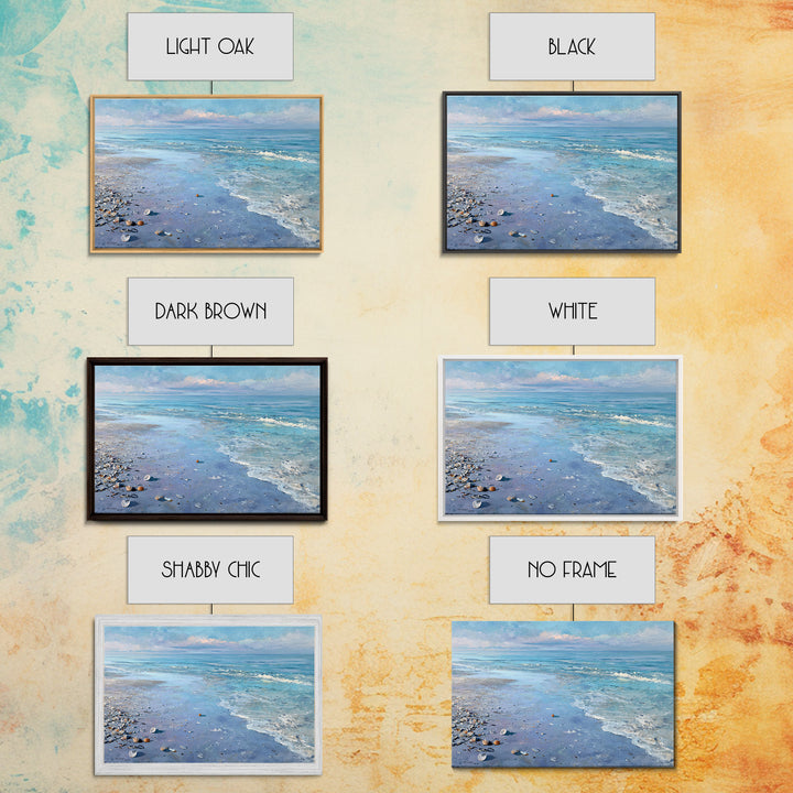 Moonlit Tropical Beach Framed Canvas Print, Beach Art, Fine Art Print, Coastal Decor, Oil Painting, Shore, Wall Decor, BEA-3x2-100