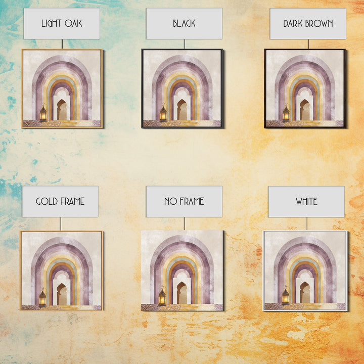 Neutral Rainbow Arches Framed Canvas Print, Boho Art, Printable Art, Living Room Decor, Fine Art, Bohemian, Neutral Decor, BOH-1x1-27