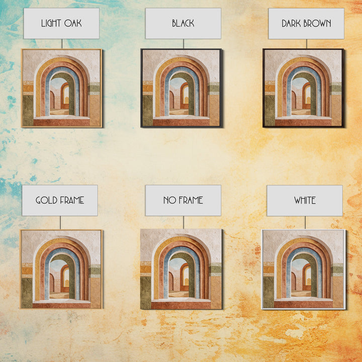 Neutral Rainbow Arches Canvas Print, Boho Art, Luxury Decor, Living Room Decor, Abstract Art, Bohemian, Digital Art, Printable, BOH-1x1-75