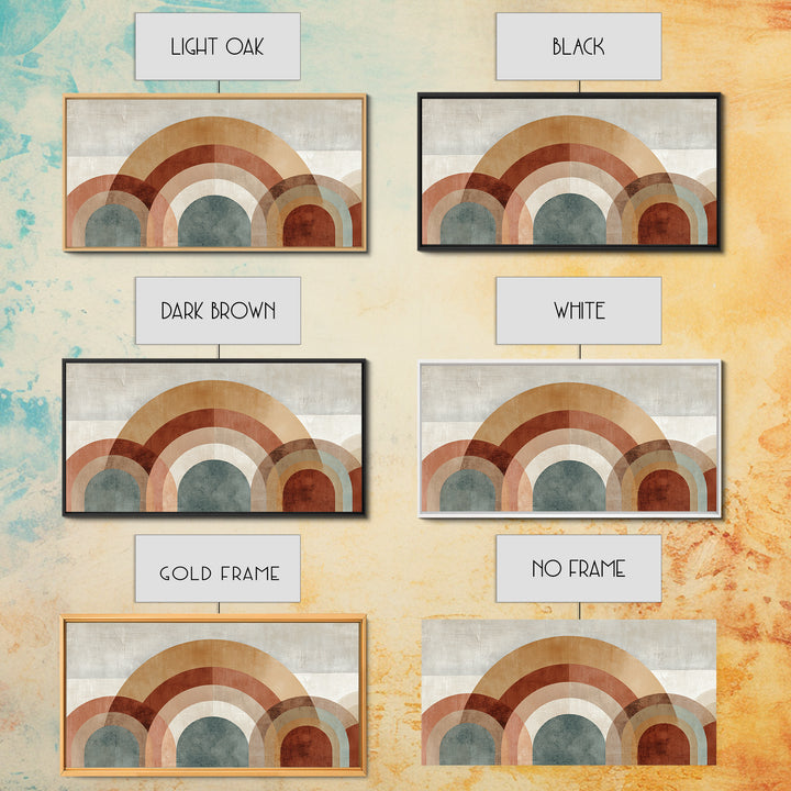 Neutral Rainbow Arches Canvas Print, Boho Art, Canvas Art, Living Room Decor, Abstract Art, Bohemian, Wall Art Set, BOH-2x1-47