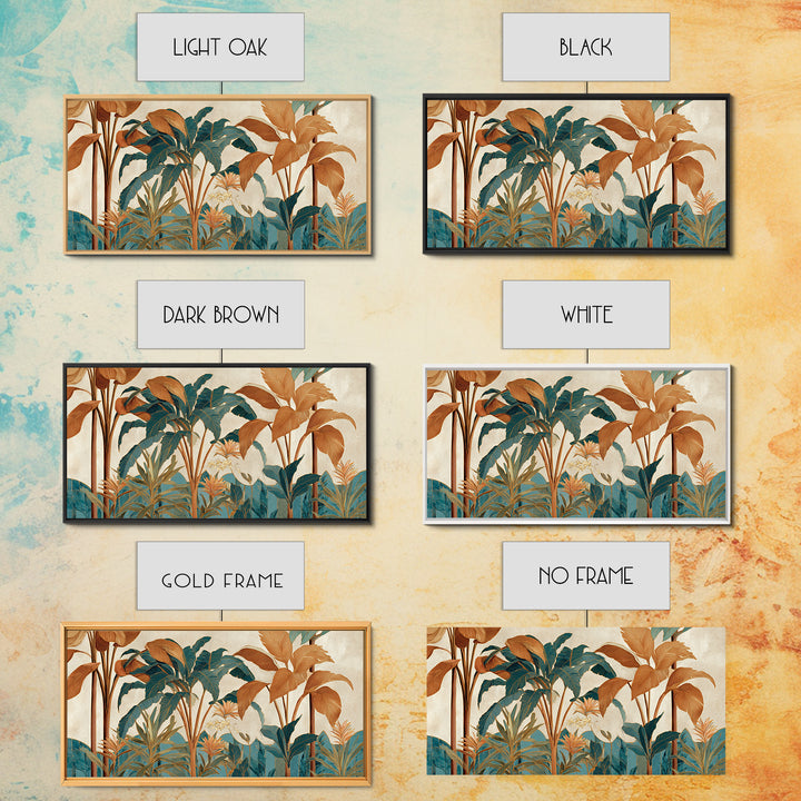 Terracotta Palm Leaves Canvas Print, Boho Art, Living Room Decor, Bohemian, Modern Decor, Fine Art Print, Statement Artwork, BOH-2x1-73