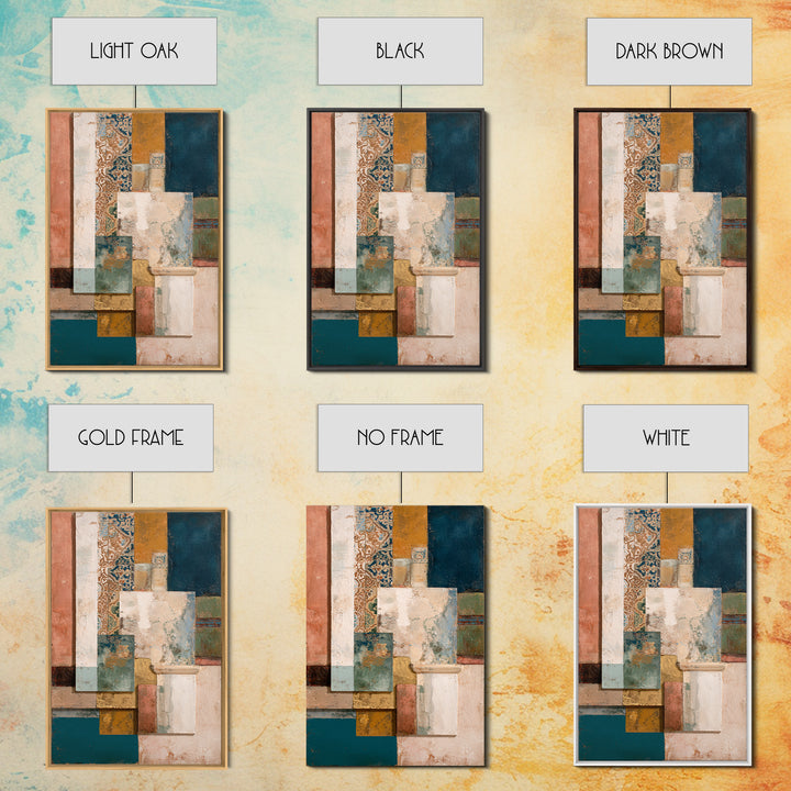Organic Shape Collage Canvas Print, Boho Art, Home Decor, Living Room Decor, Abstract Art, Bohemian, Artwork, Wallart, BOH-2x3-32