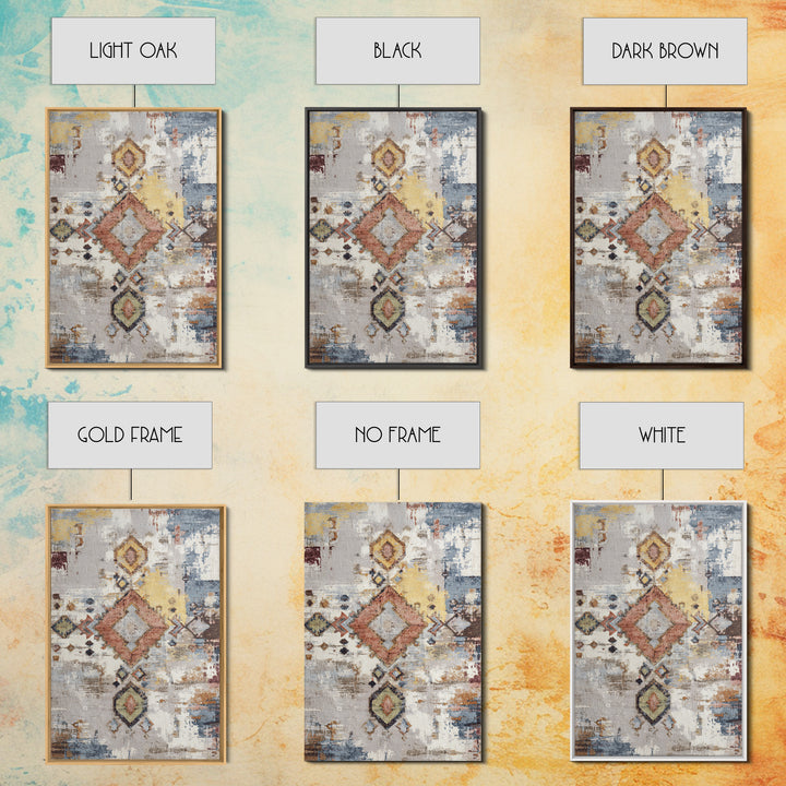 Tribal Neutral Pattern Framed Canvas Print, Boho Art, Printable, Living Room Decor, Fine Art, Bohemian, Abstract Wall Art, BOH-2x3-46