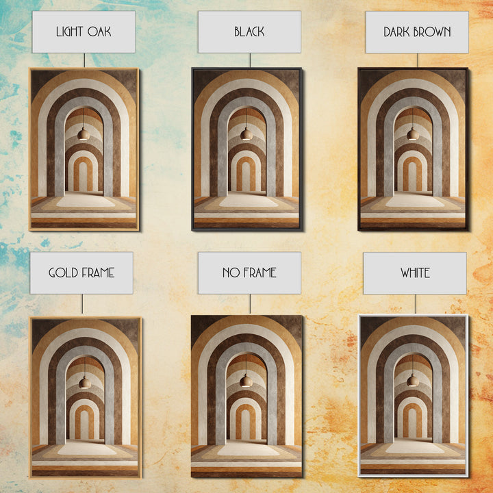 Neutral Rainbow Arches Framed Canvas Print, Boho Art, Boho Decor, Living Room Decor, Abstract Art, Bohemian, Textured Painting, BOH-2x3-59