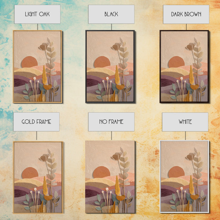 Sunrise over Rolling Dunes in Muted Peach Canvas Print, Boho Art, Wall Print, Living Room Decor, Bohemian, Minimalist Decor, BOH-2x3-77