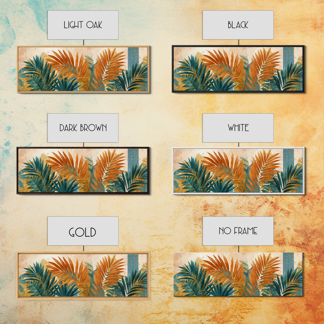 Terracotta Palm Leaves Canvas Print, Boho Art, Neutral Decor, Living Room Decor, Fine Art, Bohemian, Wall Decor, Prints, BOH-3x1-45