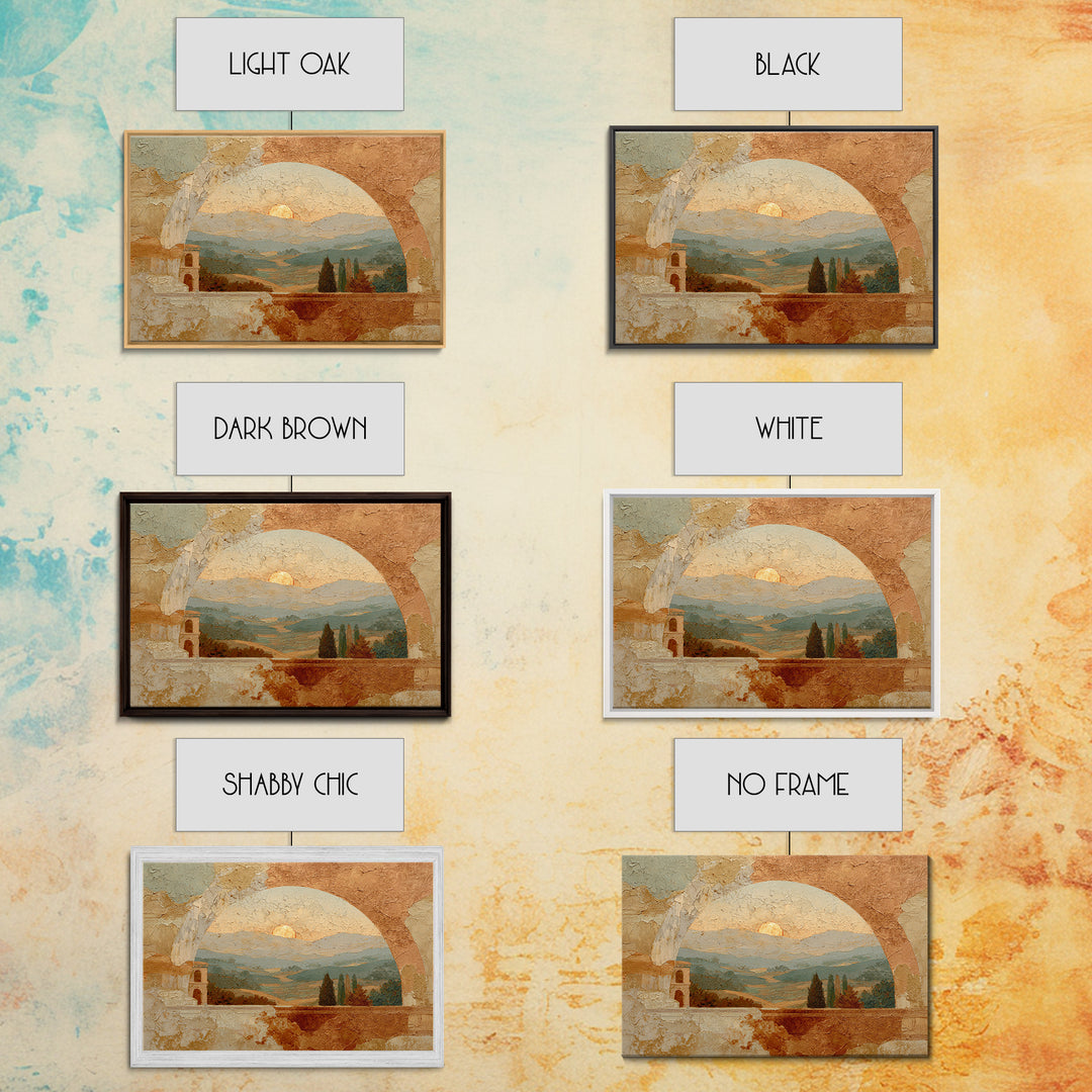 Neutral Rainbow Arches Framed Canvas Print, Boho Art, Boho Wall Art, Living Room Decor, Fine Art, Bohemian, Statement Artwork, BOH-3x2-7
