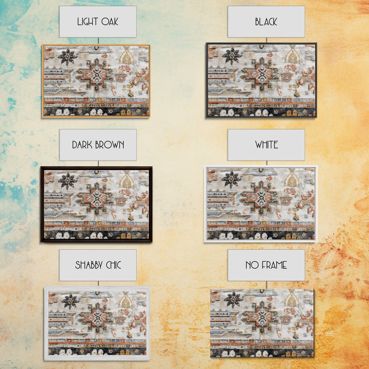 Tribal Neutral Pattern Framed Canvas Print, Boho Art, Gallery Decor, Living Room Decor, Fine Art, Bohemian, Home Decor, BOH-3x2-90