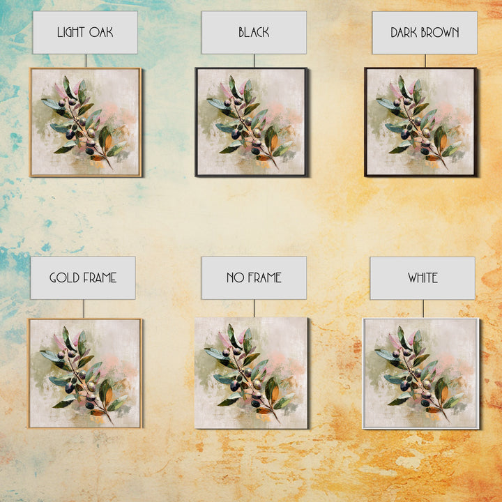 Single Olive Branch Canvas Print, Botanical Art, Living Room Wall Art, Living Room Decor, Fine Art, Botanic, Contemporary Art, BOT-1x1-55