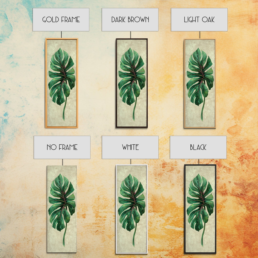 Oversized Monstera Leaf Canvas Print, Botanical Art, Gallery Decor, Living Room Decor, Fine Art, Botanic, Wall Art, Home Decor, BOT-1x3-14