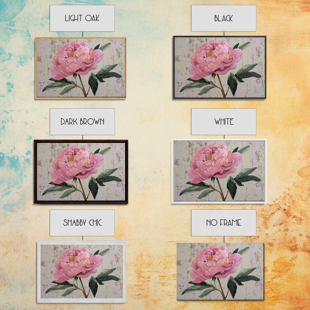 Peony Bloom with Layered Romantic Petals Canvas Print, Botanical Art, Digital Print, Living Room Decor, Watercolor Art, Botanic, BOT-3x2-62