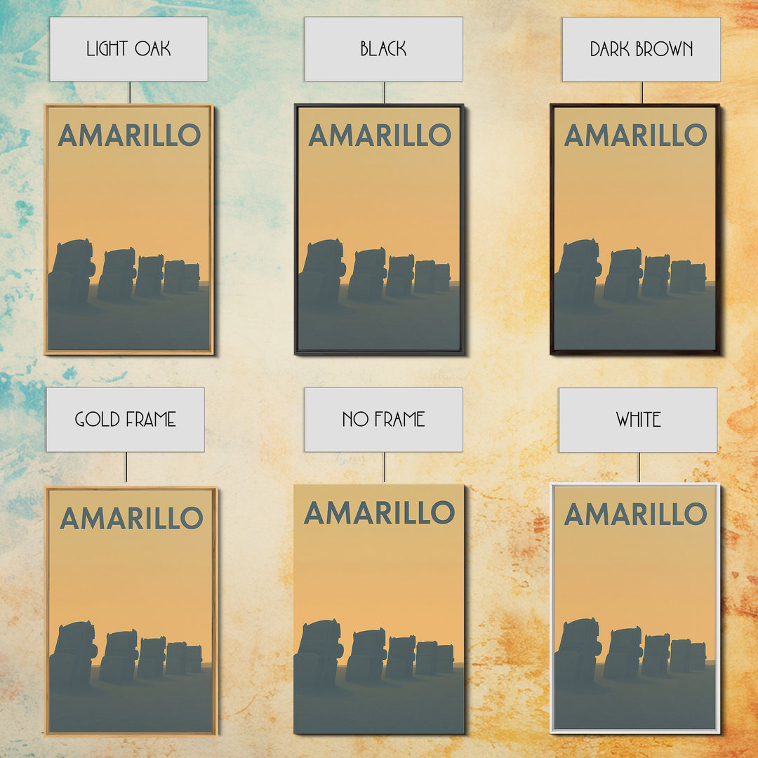 Amarillo Travel Poster, Framed Canvas Print, Mid Century Travel Art, Amarillo Wall Art, Travel Poster Set, Travel Wall Decor, Home Decor