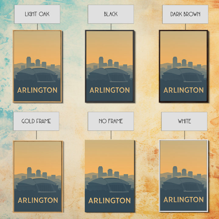 Arlington Texas Travel Poster, Canvas Print, Retro Wall Art, Arlington Wall Art, City Art Print, Mid Century Wall Art, Vintage Print