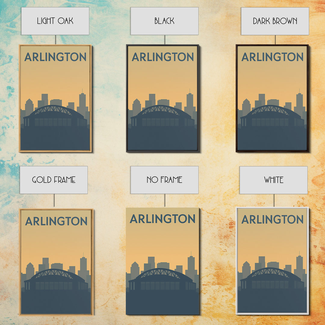 Arlington Travel Poster, Canvas Print, Mid Century Travel Art, Arlington City Art, Gift For Travelers, Eclectic Wall Decor, Travel Posters