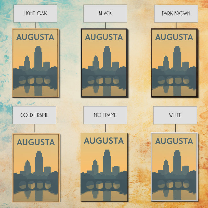 Augusta Georgia Travel Poster, Canvas Print, Mid Century Travel Art, Augusta City Art, City Travel Prints, City Illustration, Travel Print