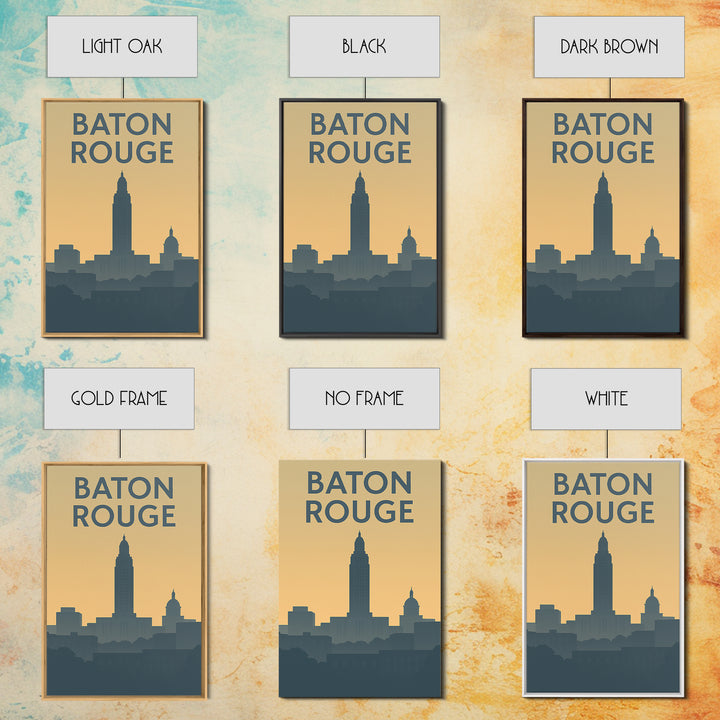 Baton Rouge Louisiana Travel Poster, Canvas Print, Retro Wall Art, Baton Rouge Art Print, Fine Art Print, Travel Wall Art, Poster Art