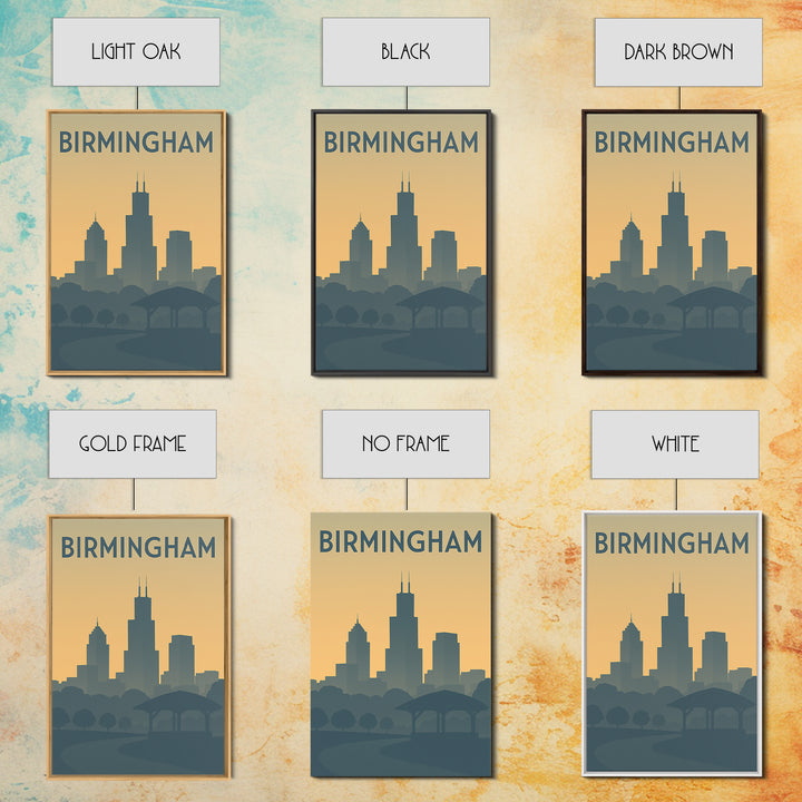 Birmingham Alabama Travel Poster, Canvas Print, Mid Century Travel Art, Birmingham Poster Print, Retro Travel Print, Travel Wall Art