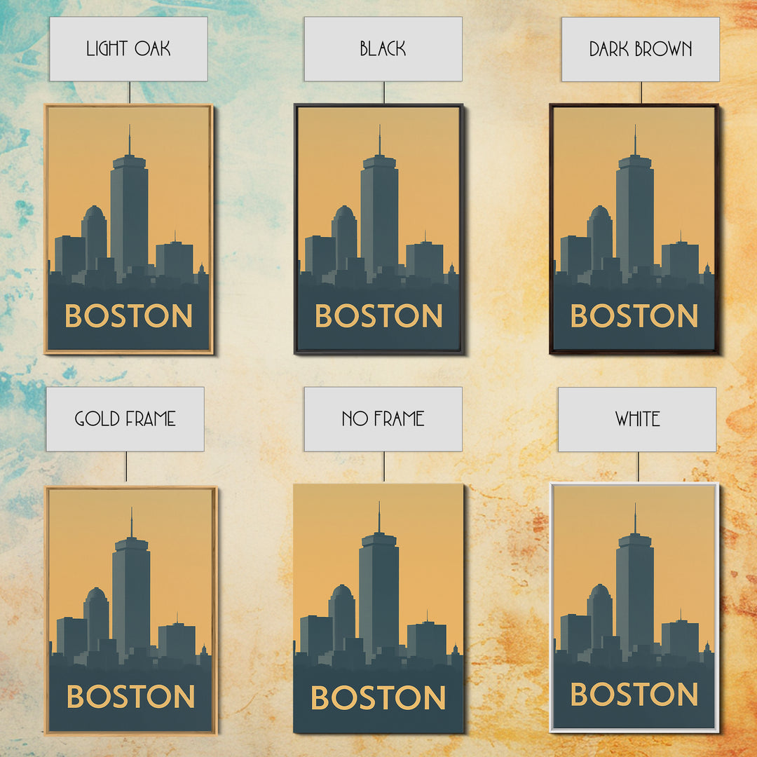 Boston Travel Poster, Canvas Print, Mid Century Travel Art, Boston Travel Art, Vintage City Poster, Vintage Travel Print, Travel Art Print