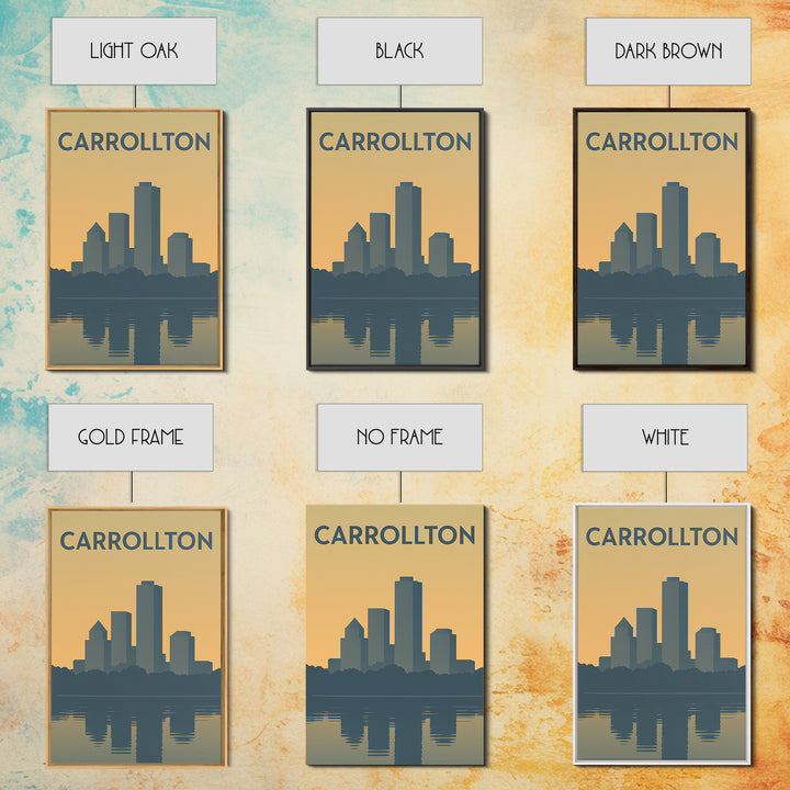 Carrollton Travel Poster, Canvas Print, Mid Century Travel Art, Carrollton Art Print, Mid Century Wall Art, Living Room Wall Art