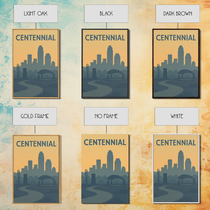 Centennial Colorado Travel Poster, Framed Canvas Print, Mid Century Travel Art, Centennial Travel Art, Mid Century Wall Art, Fine Art Print
