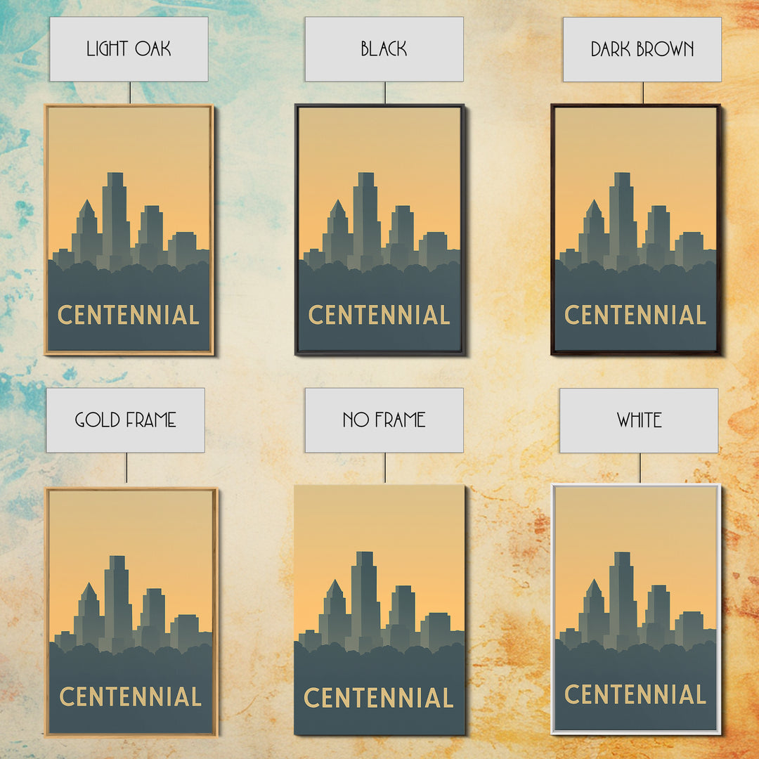 Centennial Travel Poster, Canvas Print, Vintage City Poster Art, Centennial Poster Print, Vintage Travel Print, Travel Poster Set