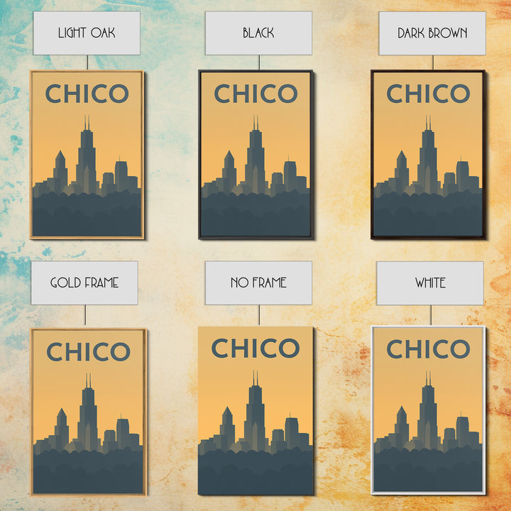 Chico California Travel Poster, Canvas Print, Vintage City Poster Art, Chico Wall Art, Vintage City Poster, Retro Travel Print, Poster Print