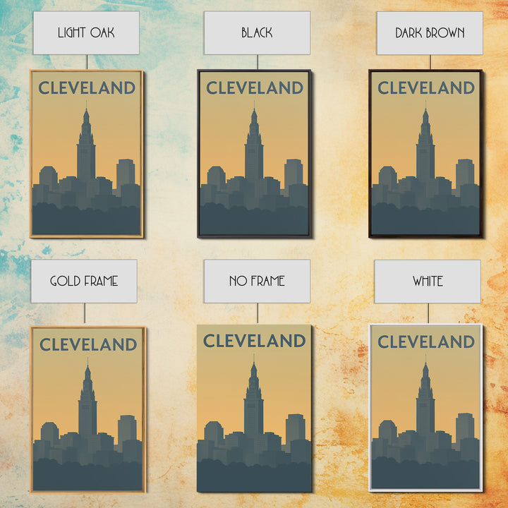 Cleveland Travel Poster, Canvas Print, Vintage City Poster Art, Cleveland Art Print, Travel Wall Art, Retro Travel Print, Travel Art Print