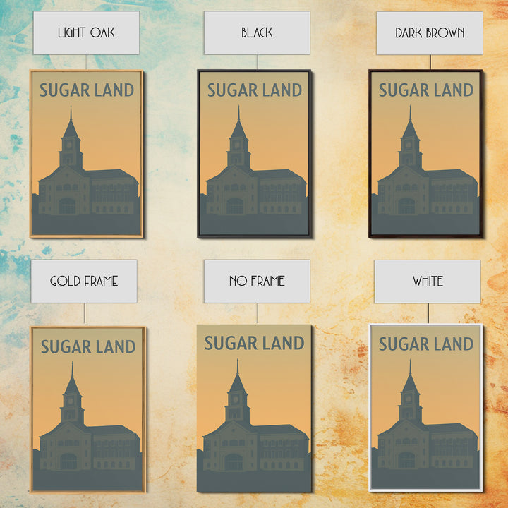 Sugar Land Texas Travel Poster, Canvas Print, Minimalist Retro Wall Art, Sugar Land City Art, Wanderlust Decor, Living Room Wall Art