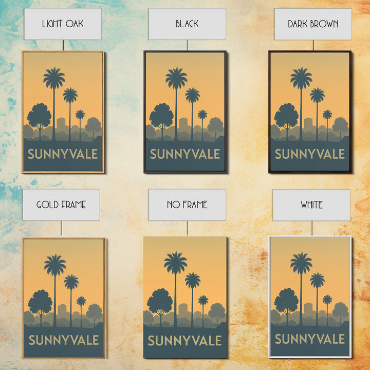 Sunnyvale California Travel Poster, Canvas Print, Travel Art, Sunnyvale Art Print, Wanderlust Decor, City Art Print, Travel Print