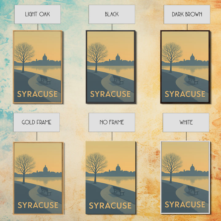 Syracuse Travel Poster, Canvas Print, Minimalist Retro Wall Art, Syracuse City Art, Home Office Decor, Mid Century Wall Art, Home Decor