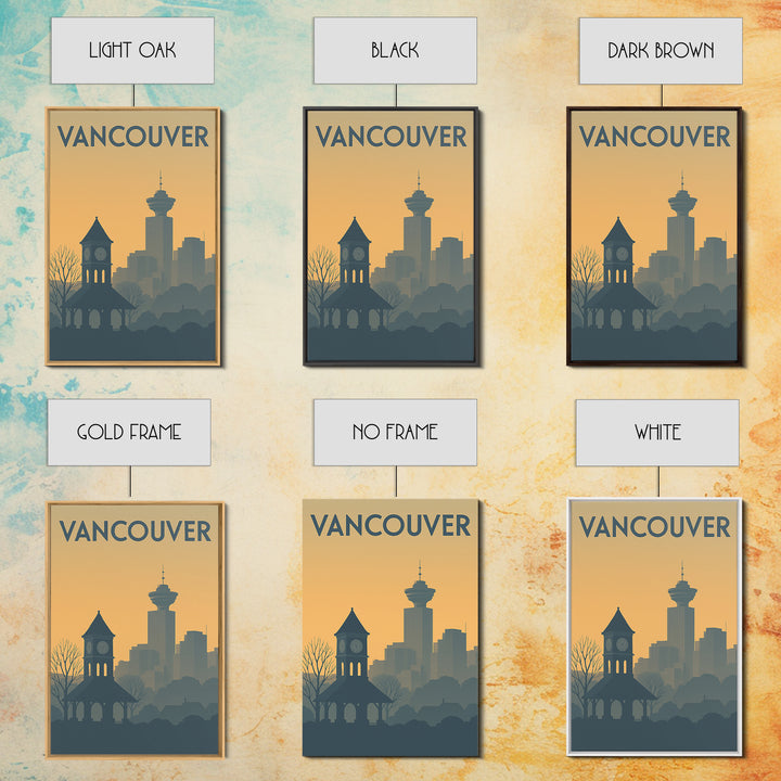 Vancouver Washington Travel Poster, Canvas Print, Sunset Skyline Wall Art, Vancouver Poster Print, City Art Print, Wall Art, Poster Art