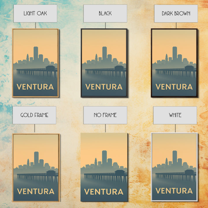 Ventura Travel Poster, Framed Canvas Print, Mid Century Travel Art, Ventura Art Print, Vintage Travel Art, Vintage Travel Print
